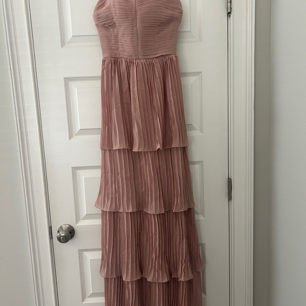 Pink Strapless Tiered Dress